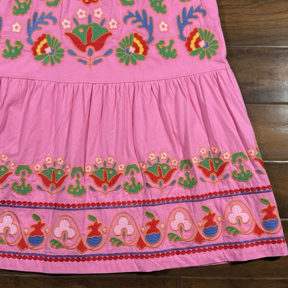 J.Marie Women's Size Small Pink Embroidered Sleeveless Landon Midi Dress - Picture 11 of 14